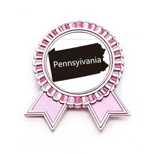 Broche rose Pennsylvanie cadeau idéal en métal pour passionnés