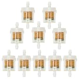 AloneGoer Inline Fuel Filter 1/4' Replace for Motorcycle Mini Bike Dirt Bike Moped ATV Scooter Go Kart Small Engine Lawn Mower Snow Blower Parts Universal 40 Micron Gas Fuel Filter 10 Pack