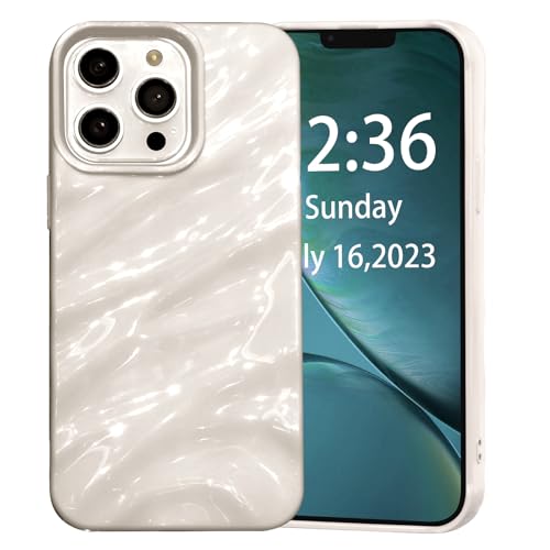AKABEILA Case for iPhone 15 Case 6.1 Inch Water Ripple Pattern TPU Phone Case Slim Shockproof 3D Non-Slip Glitter Sparkle Glossy Cover