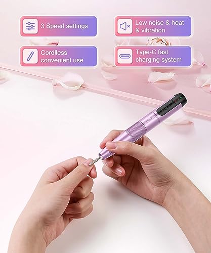 HEBECA Electric Nail Drill Professional, Electric Nail Files for Acrylic and Gel Nails 20000rpm - Image 2