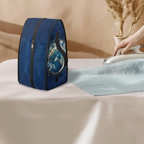 Flower Moon Travel Irons Carrying Organizer, Portable Storage Bag with Handle Printed Iron Tote Bag Compatible with Full-size Iron with Smooth Zipper2