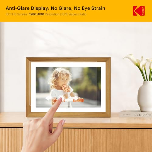 KODAK 10.1" WiFi Digital Picture Frame, Rechargeable Battery, Solid Wood - image 7