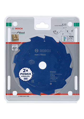 Bosch Professional 1x KreissÀgeblatt Expert for Wood (Holz, SÀgeblatt à 165 x 20 x 1,5 mm, 12 ZÀhne, Zubehör Akku KreissÀge)
