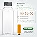 24 PACK, 12 OZ Reusable Plastic Juice Bottles with Caps, Plus 24 Labels & 2 Silicone Funnels - Clear Juicing Bottles for Juice, Smoothies, Ginger, Tea, Coffee - Food Grade & Leakproof Travel Bottles