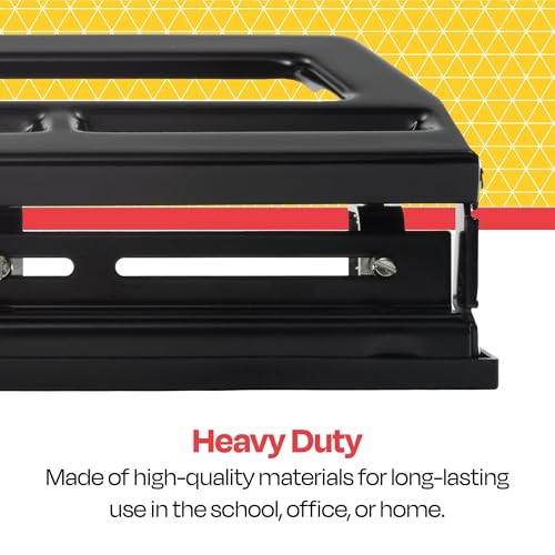 School Smart Black Steel Heavy-Duty 3 or 2-Hole Punch - 038174 by School Smart - Image 9