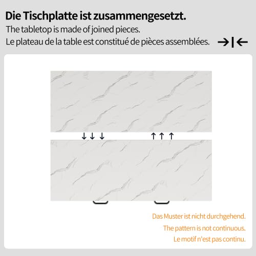 vutizal Table de bar de cuisine réglable en hauteur avec plateau en marbre noir - îlot de cuisine mobile avec 2 tiroirs, comme bar à café et plan de travail (hauteur réglable de XX à XX cm, dimensions – vue 6