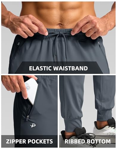 Image of Pudolla Men's Lightweight Jogger with Pockets 4-Way Stretch Sweatpants Workout Runing Athletic Track Pants