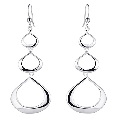 Boucles d'oreilles pendantes goutte argent 925 MATERIA SO-50 de haute qualité pour femme