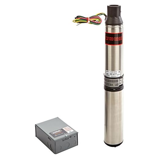 Red Lion 14942409 RL22G10-3W2V Submersible Deep Well Pump with Control Box, 26.75"H, Gray