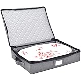 storageLAB China Storage Containers, Containers for Organizing, Hard Shell Case, Felt Plate Dividers, Moving Supplies, Storage Box, Wine, Dishes, Glasses Storage, Charger Plates Storage Containers