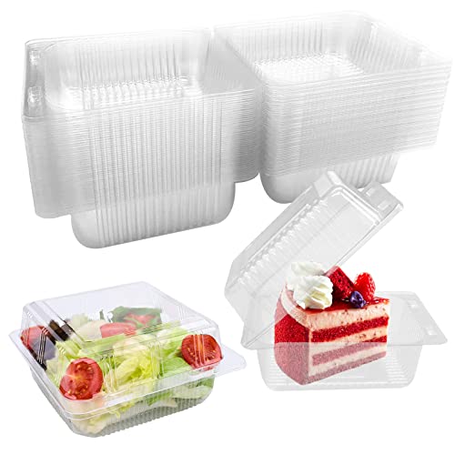 Maridergo 50 Pieces Single Individual Cake Slice Boxes 4.2 Inch Dessert Containers Cheesecake Boxes with Lids for Pastry Salad Cakes