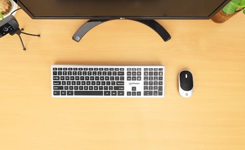 Image of Manhattan Wireless USB Keyboard and Mouse Combo Set - Full-Size, Scissor Key Design, Quiet Typing, 1200 DPI Optical Mouse, Plug & Play Compatibility - 180788