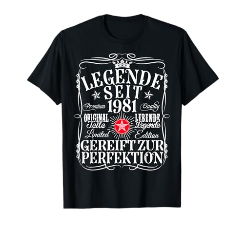 44. Geburtstag Mann Frau 44 Jahre 1981 Deko Lustig Geschenk T-Shirt