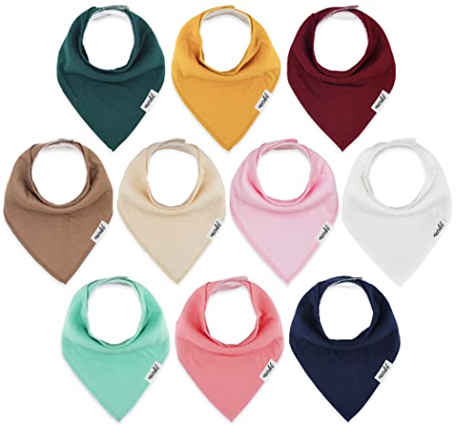 Image of 10-Pack Baby Bibs for Drooling and Teething - Bandana Bibs for Girls, Boy, Unisex Soft Cotton Baby Drool Bibs