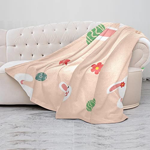 Couverture douce lapin et œufs de Pâques jeté de lit cocooning enfant