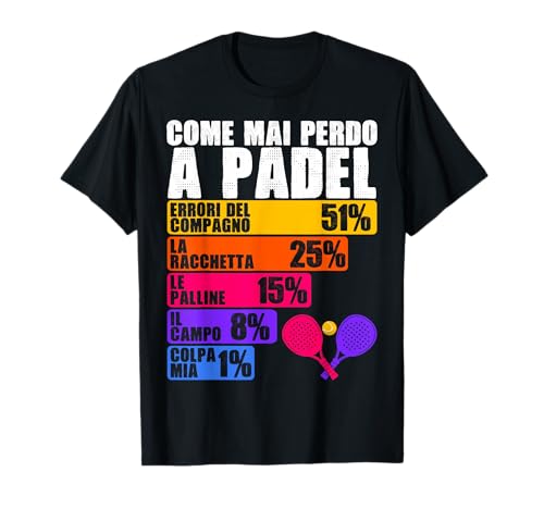 Come Mai Perdo A Padel Maglia Divertente Regalo Padelisti Maglietta