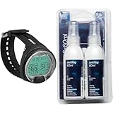 Cressi KS770000 Leonardo Dive Computer, Schwarz & Anti Fog 2Pack Antibeschlagmittel, Transparent, 2x60 ml Spray