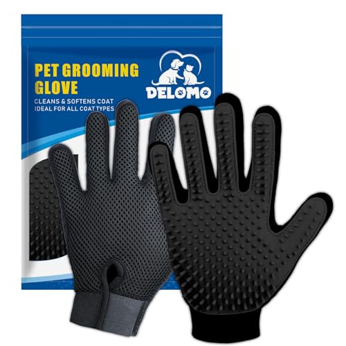 Upgrade Version Pet Grooming Glove – Gentle Deshedding Brush Glove – Efficient Pet Hair Remover Mitt – Enhanced Five Finger Design – Perfect for Dog & Cat with Long & Short Fur – 1 Pair (Black) Upgrade Version Pet Grooming Glove – Gentle Deshedding Brush Glove – Efficient Pet Hair Remover Mitt – Enhanced Five Finger Design – Perfect for Dog & Cat with Long & Short Fur – 1 Pair (Black)
