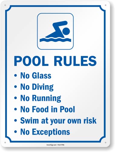 Cartel metálico SmartSign para piscina 24x18 pulgadas miniatura 1