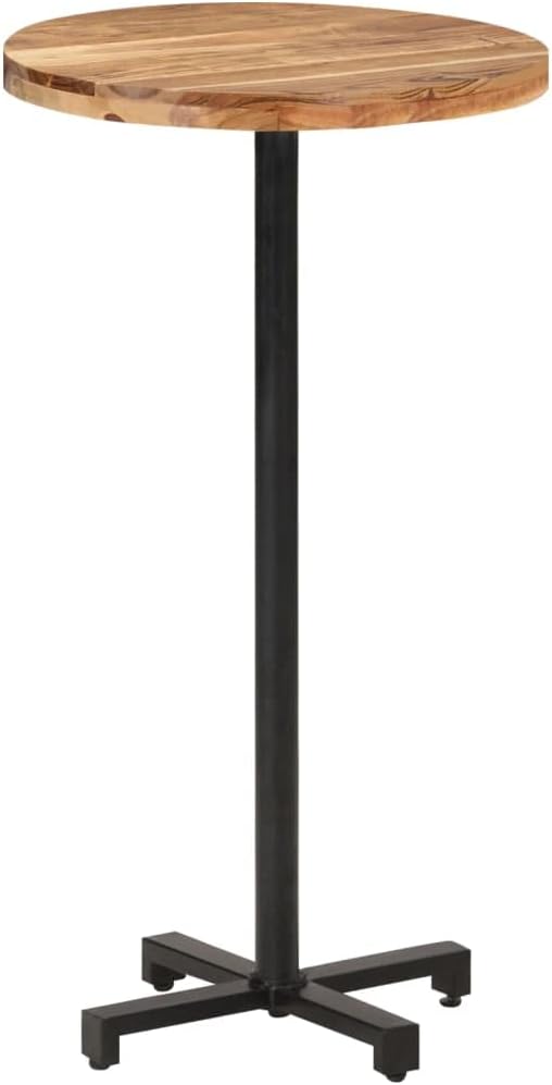 Bar Table Round,Side Table,Coffe Table,Dining Room Table,Console Table,Plant Rack,Assembly Required,Fits Your Patio, Kitchen, Cafe,Restaurant, Bistro,23.6"x43.3" Solid Acacia Wood