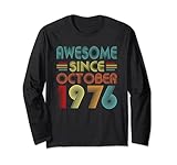 awesome since october 1976 46 year old vintage 46th birthday maglia a manica
