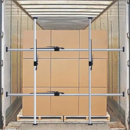 Barra a C regolabile in alluminio, stabilizzatore per blocco del carico a cricchetto, per Trud, leggero, si estende da 2 a 2,4 m, tappetini antiscivolo da 1 a 4 pezzi, perfetti per un trasporto sicuro