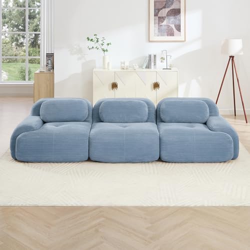 Image of Corduroy Modular Sectional Sofa, Oversized Cloud Couches for Living Room