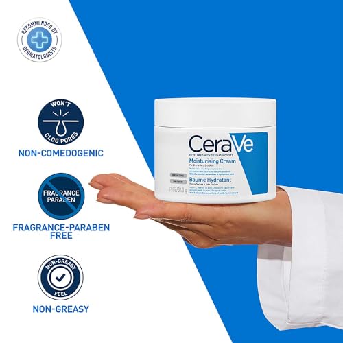 CeraVe Moisturizing Cream For Dry To Very Dry Skin (340gm) - Formulated with 3 Essential Ceramides And Hyaluronic Acid | Non-Comedogenic Moisturizer For Face and Body - Image 4