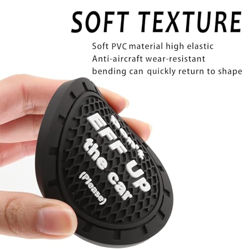 ijuicy 2 PCS Portavasos para Carro 2.75" PVC Negro miniatura 5