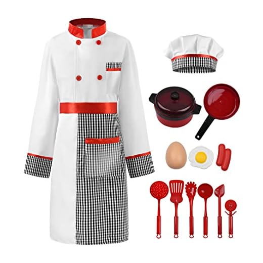 ReliBeauty Disfraz Cocinero Niño Coninera Niña Disfraz Chef con Gorro y Delantal 3-4 años, 100