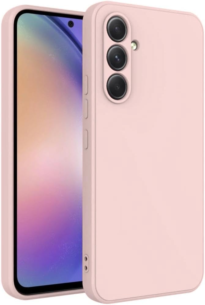 Image of DIZORO Microfiber Candy Case Compatible for Samsung S25 Plus Smooth Touch Cushion Liquid Soft Silicone Gel Rubber Phone Cases Non-Slip Full Body Protective Shockproof Back Cover (Pink)