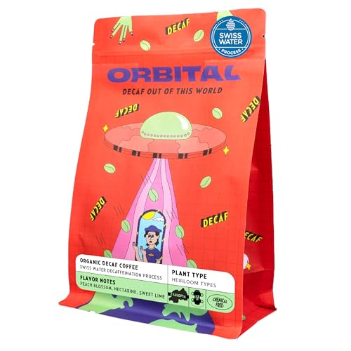 Orbital Peachy Galaxy Café en Grano Descafeinado USDA Orgánico 12oz