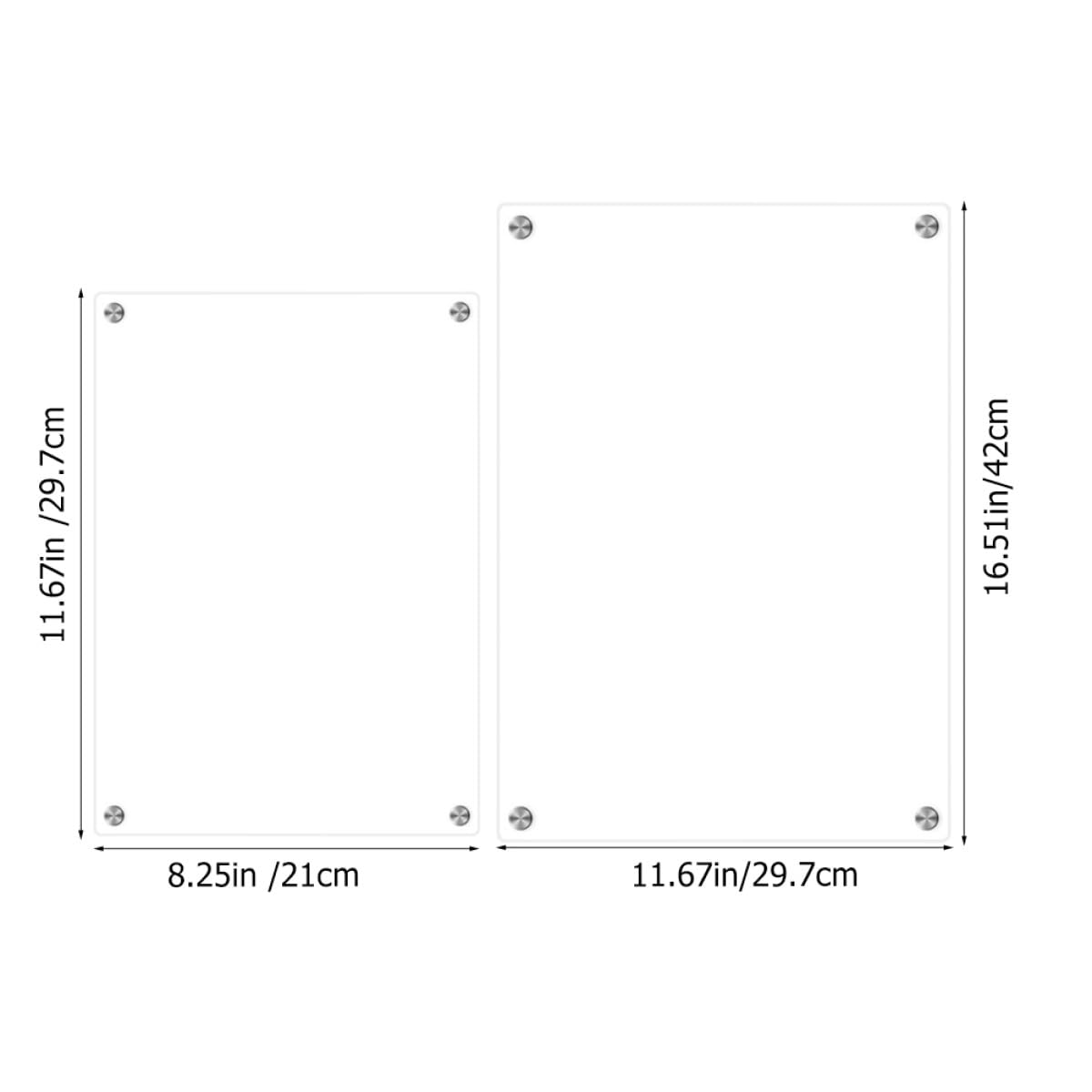 Alasum Magnetische Acryl Kühlschrank Whiteboard Schreibtafel Wiederbeschreibbar mit Starkem Magnet für Kühlschrank und Eisenmöbel Transparent und Langlebig