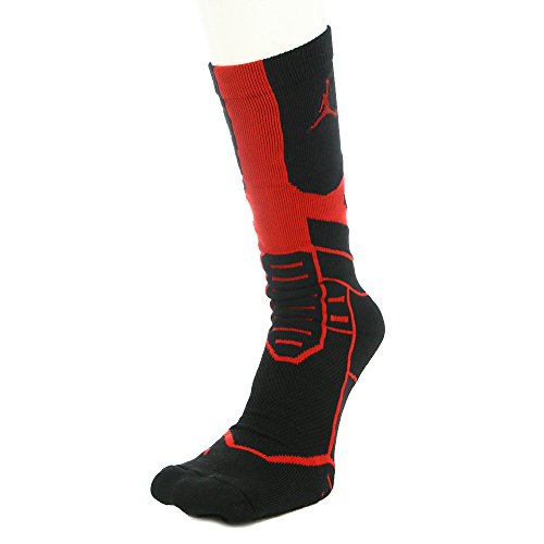 Jordan Jumpman Crew Socks, Gym Red / Black, Large / 8-12