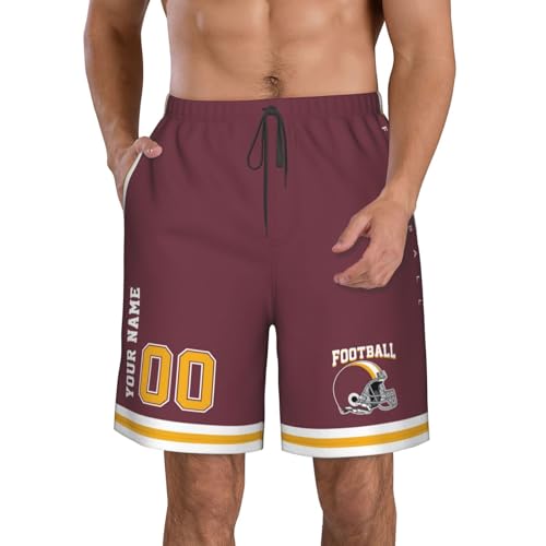 Custom Shorts for Men, Personalized Men's Beach Shorts with Name Number, Customized Quick Dry Football Shorts Gifts for Men3