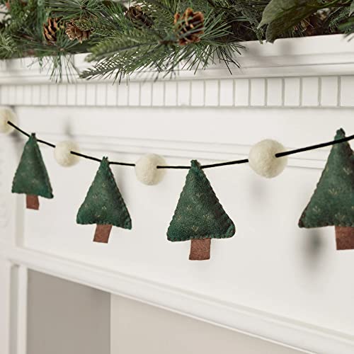 Lights4fun Filz Weihnachtsgirlande Tannenbäume 1,3m