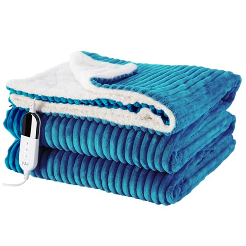 YDW Electric Heated Throw Blanket 130x180cm - Single, Aquamarin