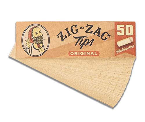 Zig-Zag Unbleached Filter Tips Original Size (50 Count (Pack Of 5) Rolling Papers Sold Separately #TOP2