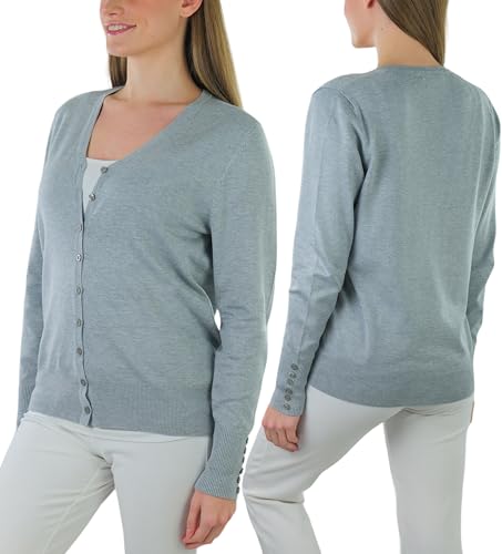 Image of ToBeInStyle Women's Long Sleeve Button Down V-Neck Cardigan