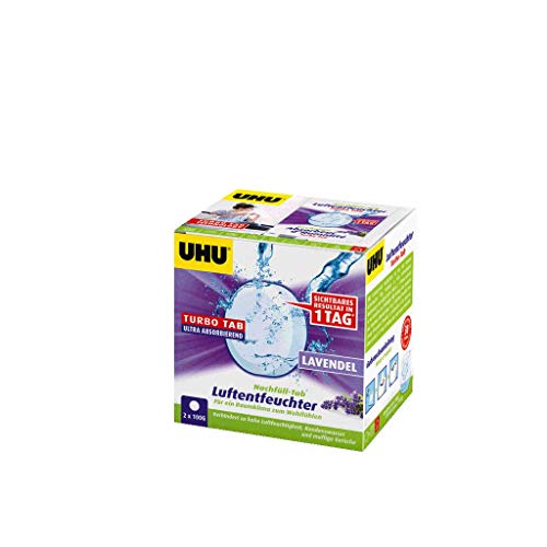 UHU Luftentfeuchter Ambiance Nachfülltabs, Bekämpft Feuchtigkeit und Schimmel in Wohnräumen, 2 x 100 g, mit Lavendelduft – Bild 4