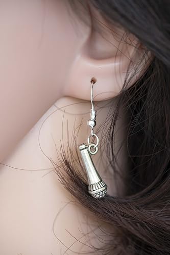 Boucles d'oreille micro argenté Miniblings faites main au design microphone unique