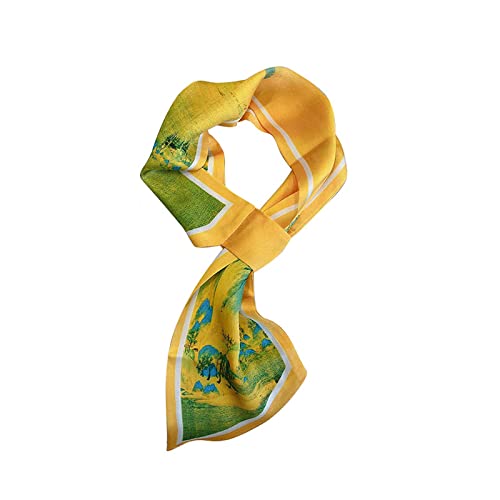 huahuo Lazy Cross Écharpe longue imprimée, cravate quatre saisons, accessoire de vêtement, col chaud, épaule, cadeau 75 x 15 cm, Mille kilomètres de rivières et de montagnes