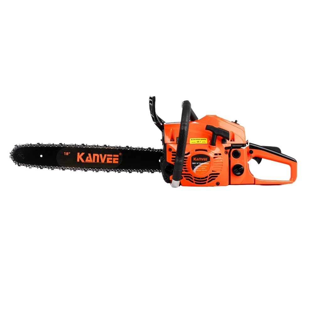 - 58CC Chain Saw Machine | 18 Inch Guide Bar | 2.4KW Professional Power Engine | Auto Brake & Auto Oil Supply | Heavy Duty Wood & Tree Cutting Tool