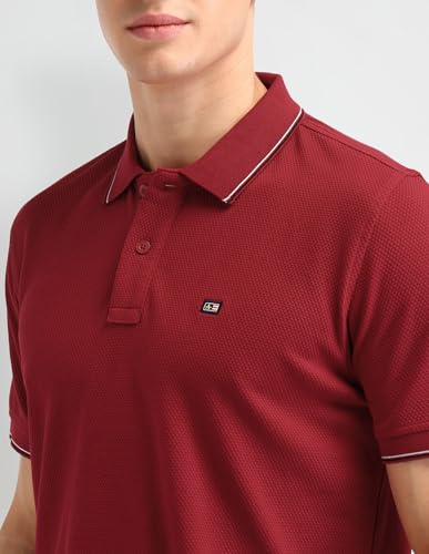 Image of Arrow Sport Men Regular fit Cotton Solid Short Sleeves Polo Shirt