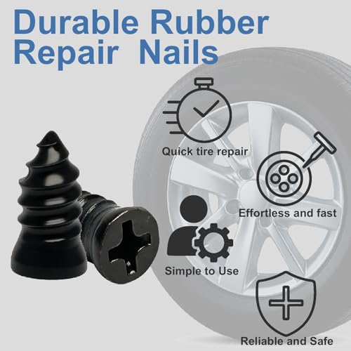 Image of 61 PCS Tire Repair Screws, Professional Tire Plugs Screw Type with a Screwdriver, Tire Repair Screws, Self-Service Screw in Tire Repair Plugs, Tire Plug Kit for Car, Motocycle, Truck, Tractor