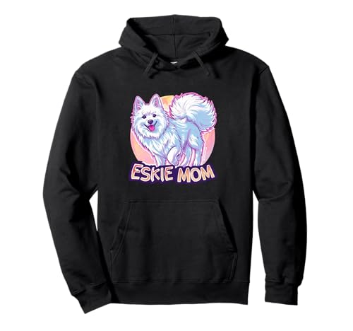 Eskie Mom, perro esquimal americano, mamá, cachorro de fútbol Sudadera con Capucha