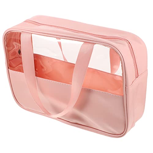 PATKAW Bolsa De Cosméticos Transparente Brillantina Pequeña Bolsa De Viaje De Maquillaje Mini Bolsa De Maquillaje Bolsa De Viaje Transparente Neceser De Viaje Poseedor Rosa PU