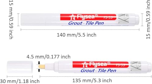 8 Stück Weiße Fugenstift für Schimmel und Restaurierung, Fugenmörtel Restaurierung Stift, Reparatur Marker für Fliesen Wand Boden, mit Ersatzspitze