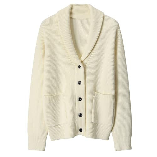 Pull col châle homme à simple boutonnage, tricot d'hiver chic