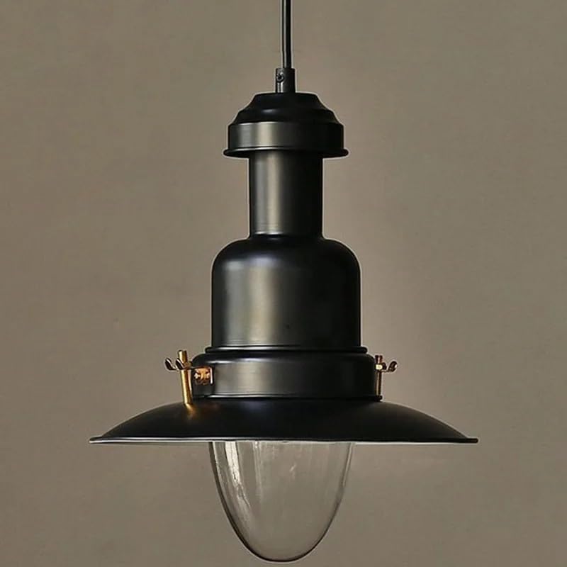 Lampe à suspension médiévale française de style nordique noir avec diffuseur crème raffiné